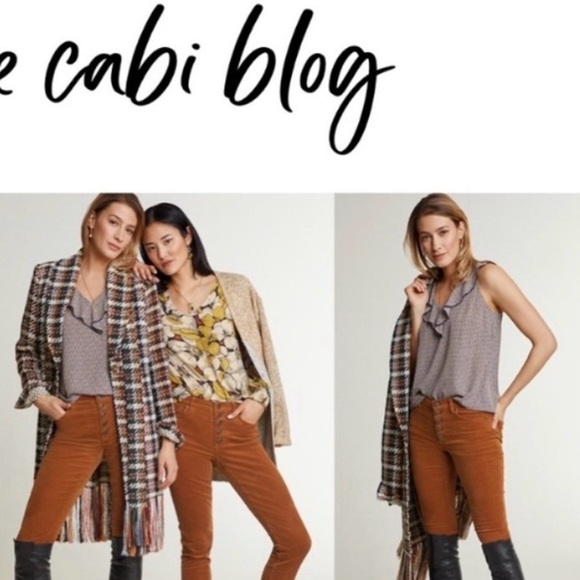 CABI STELLAR TOP NAVY PINK MICRO STAR PRINT SLEEVELESS RUFFLE BLOUSE MEDIUM - Picture 8 of 8